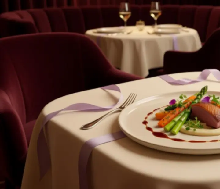 Assiette gastronomique colorée présentée avec élégance